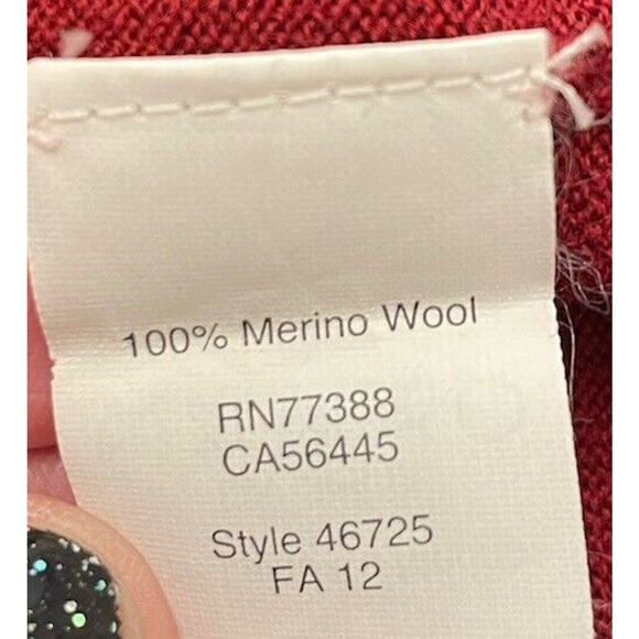 J Crew Woman’s Dark Cherry Merino Wool Crewneck Sweater Size XS RN77388 - Picture 5 of 5